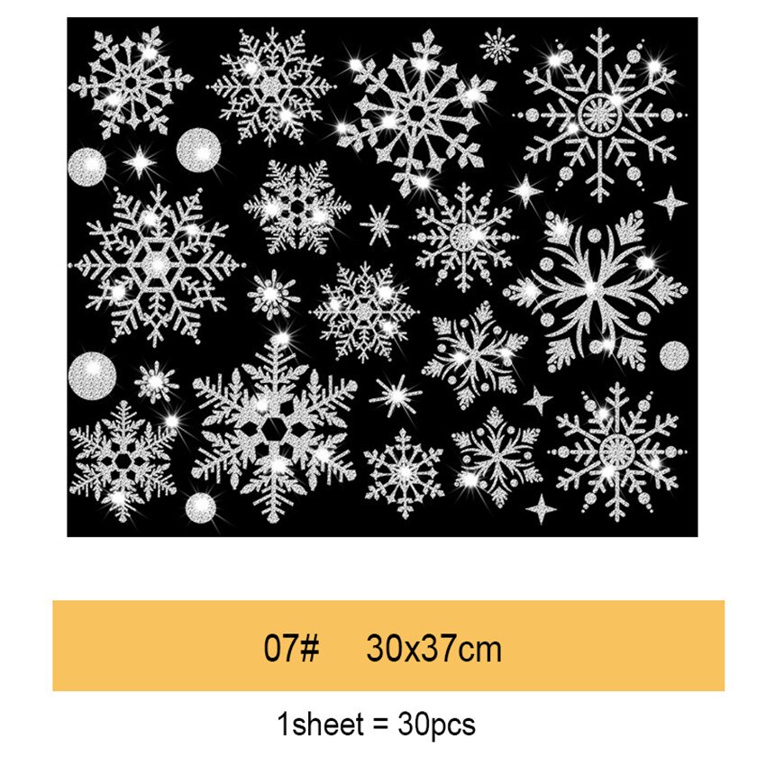 2021 efeito glitter floco de neve eletrostática adesivo natal janela adesivos parede crianças quarto decoração para casa ano novo papel: 07