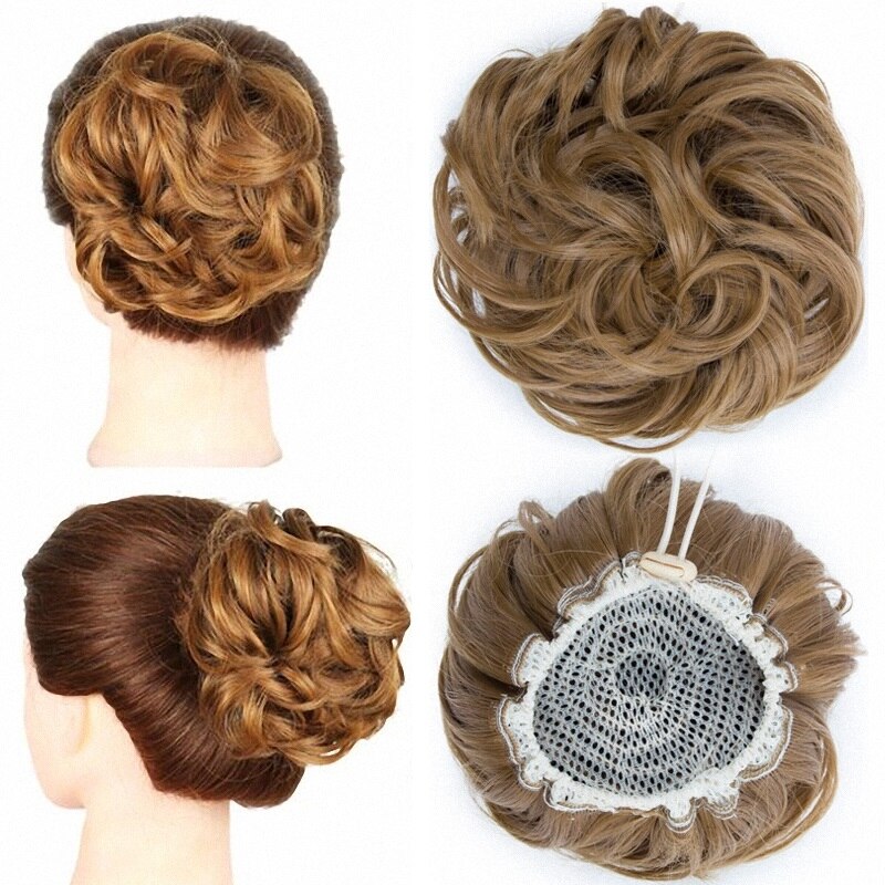 Synthetic Bun Wavy Hair Drawstring Chignon Messy Extensions HairPiece Scrunchie High Temperture Fiber