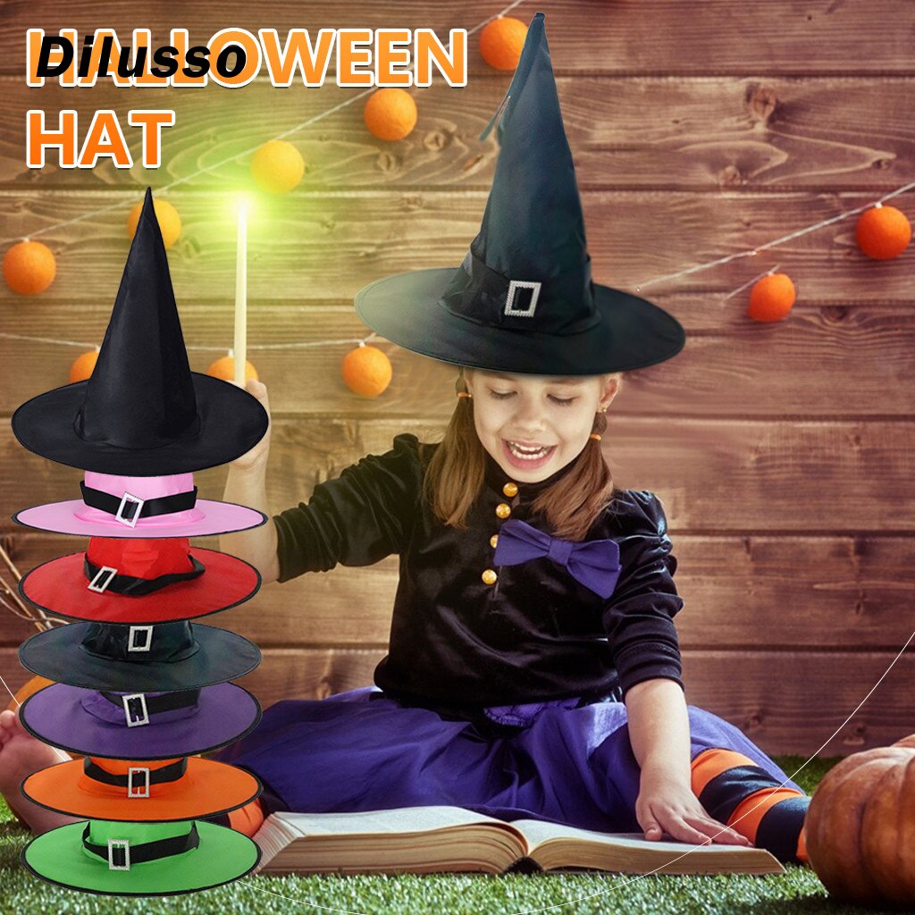 Halloween Funny Hat Prom Party Hat Decoration Strappy Hat Witch Hat Children Kids Hat#D3