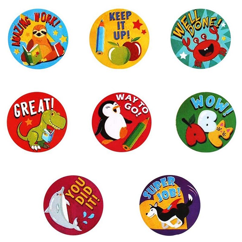 Aaak-Kids Cartoon Sticker Beloning Stickers 1.5 Inch Motivatie Stickers Speelgoed Voor Kinderen