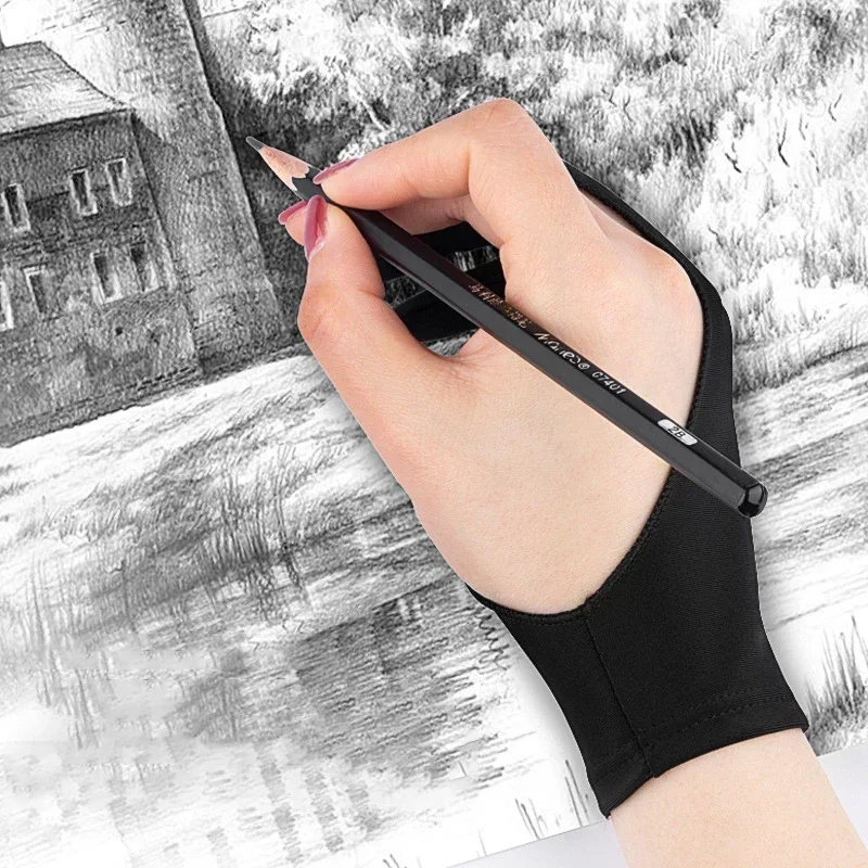 Gants de dessin à deux doigts S/M/L, Anti-tactile, Anti-salissure, pour tablette, tableau numérique, écran tactile, peinture à l'huile, fournitures d'art de bureau