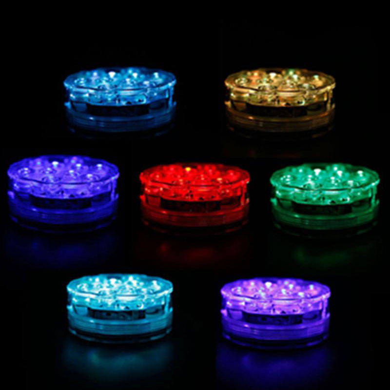 10 Leds Submersible Light Rgb Remote Control Underwater Lamp Party Garden Decoration Aquarium Framed Swimming Pool Accessories