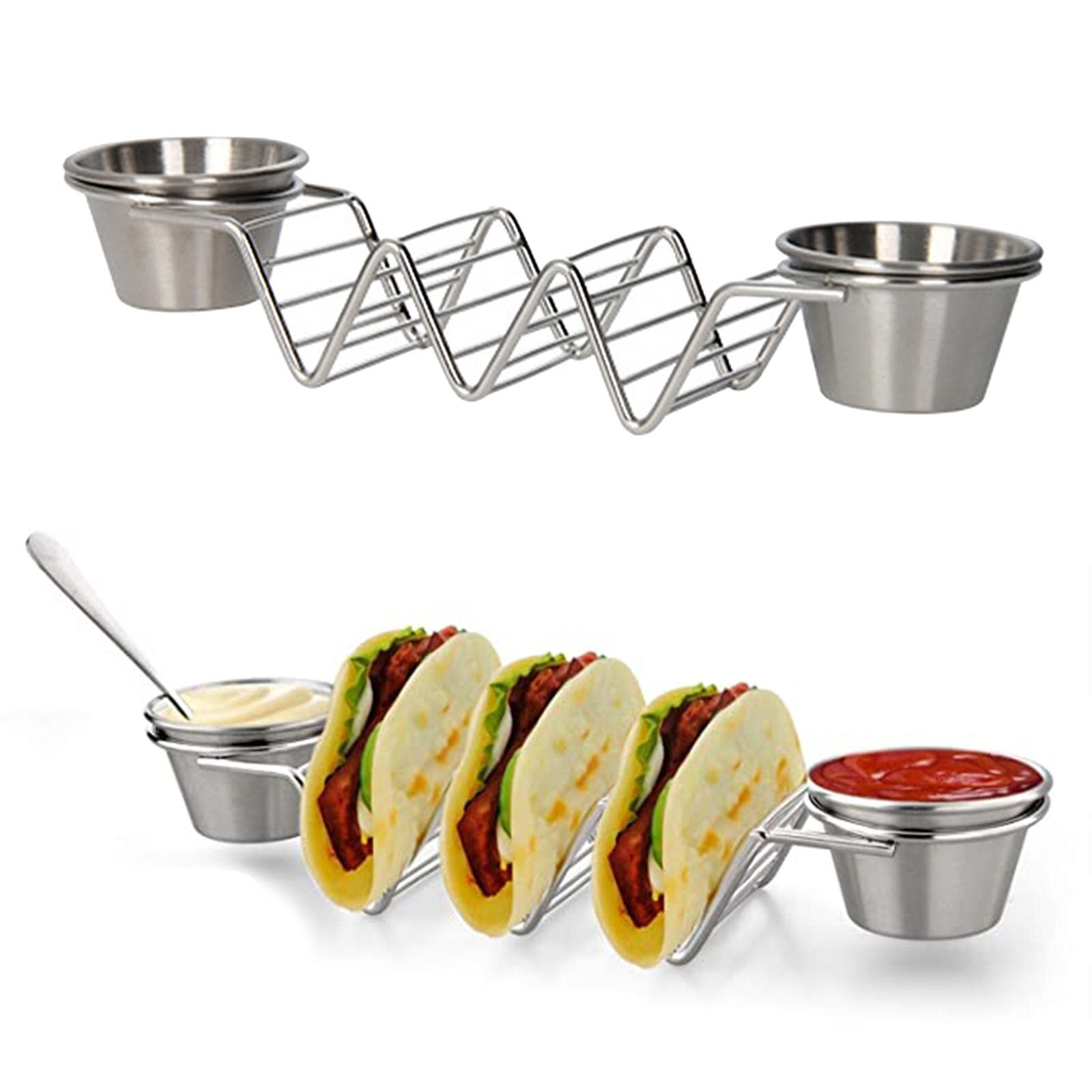 Taco Holder Stainless Steel Taco Rack Shell Taco Display Stand Plate Tray Food Holder Rack, Kitchen Cooking Tool: C