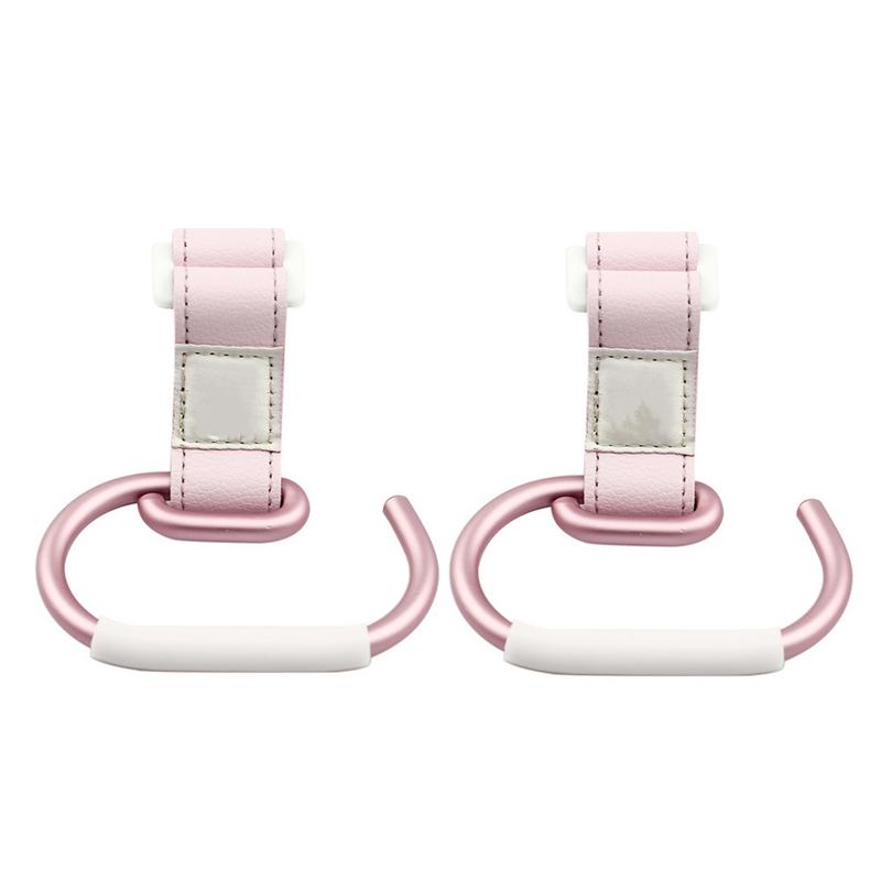 Ganchos de cochecito para bebé, percha para cochecito, mosquetón, Clip de la bolsa de compras, gancho giratorio con correa y gancho, 7 colores