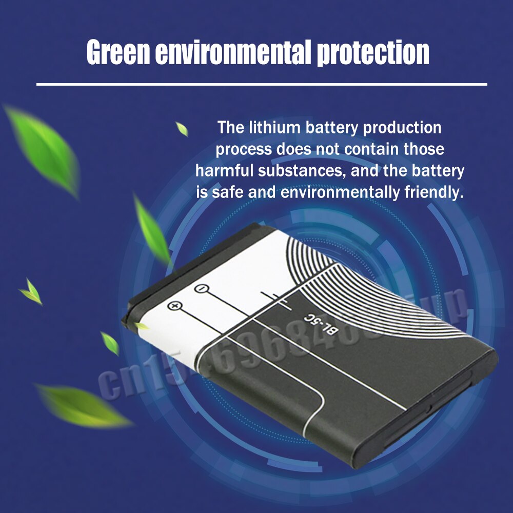 BL-5C BL5C BL 5C 3.7V 1200mAh Replacement Lithium Battery For Nokia 1100 1110 1112 1200 1208 1600 2300 2600 2610 3100 3110 5130