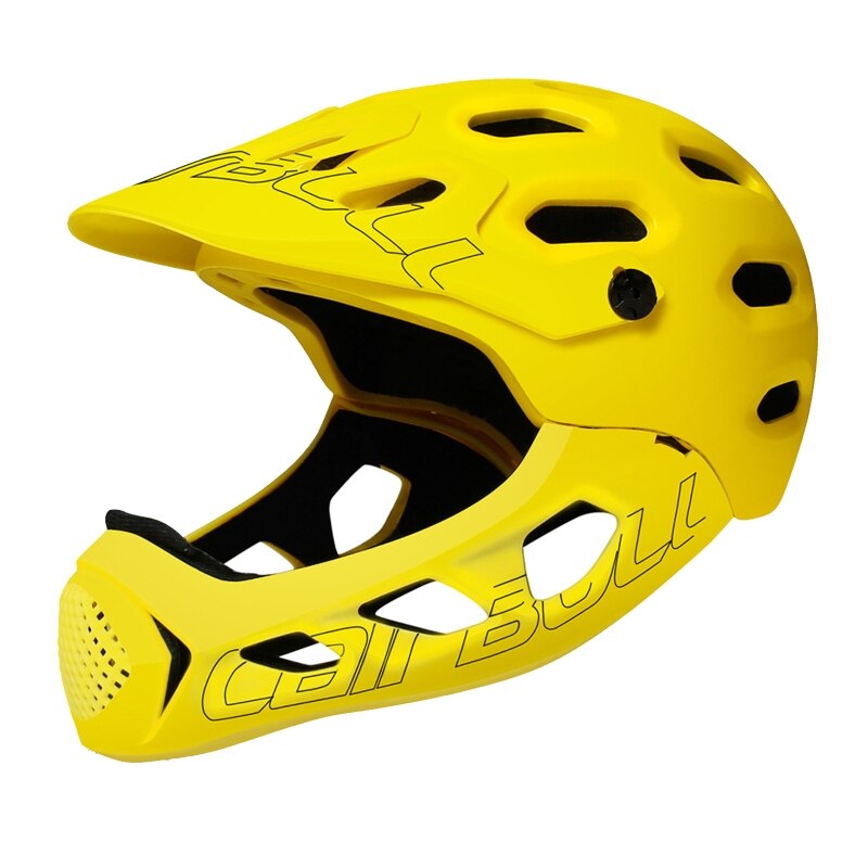 Adult Full Face Motorcycle Off-Road MTB Cross-country Bicycle Extreme Sports Safety Head Protective Helmet: Yellow