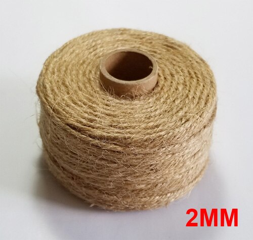 100%  naturligt jute reb 1mm-10mm garn macrame snore til dekoration håndlavet gør-det-selv: 2mm