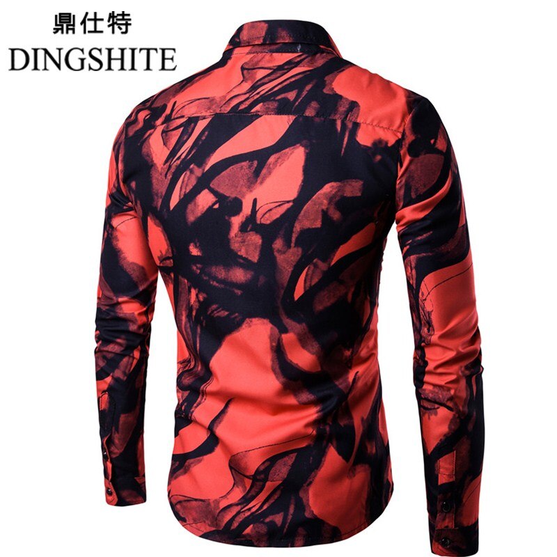 Dingshite festskjorte herre casual print revers skjorte