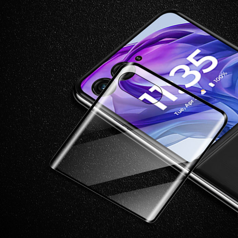 Für Motorola Moto Razr 50 Ultra 50s Razr+ 2024 Razr50 3D gebogene Displayschutzfolie aus gehärtetem Glas, klare Vollabdeckung, Schutzfolie
