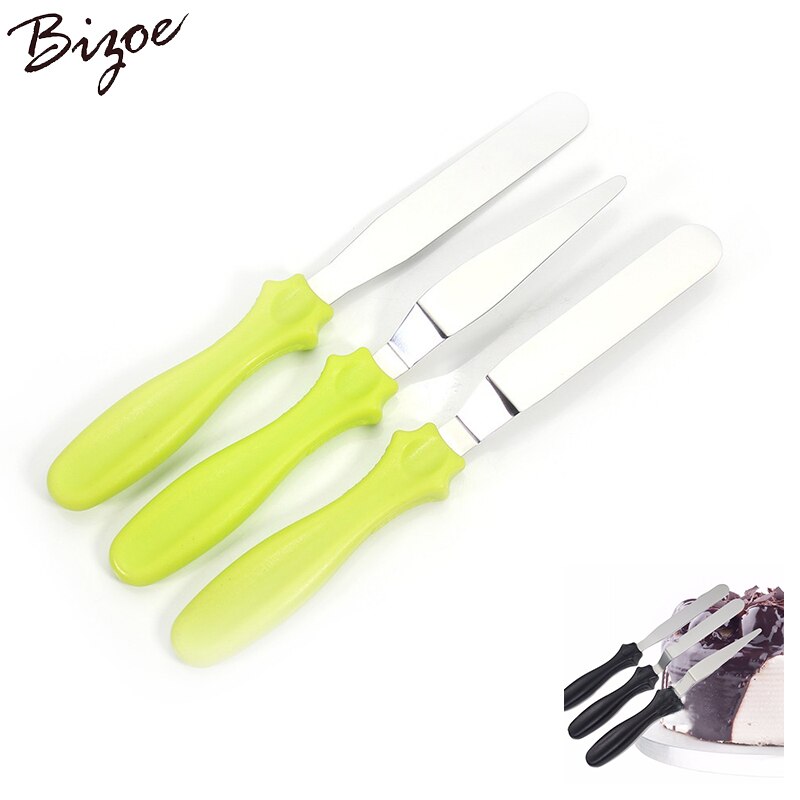 Petit couteau à spatule coudée/à manivelle, Palette de 3 pièces Outils de décoration de gâteaux, glaçage, Sugarcraft, Fondant