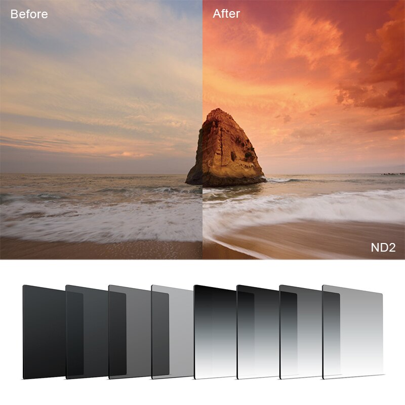 8 Pack Afgestudeerd Grijs Full Color Vierkante Nd Filter ND2 ND4 ND8 ND16 Neutral Density Filter Voor Cokin P-serie d5200 D5300 D5500