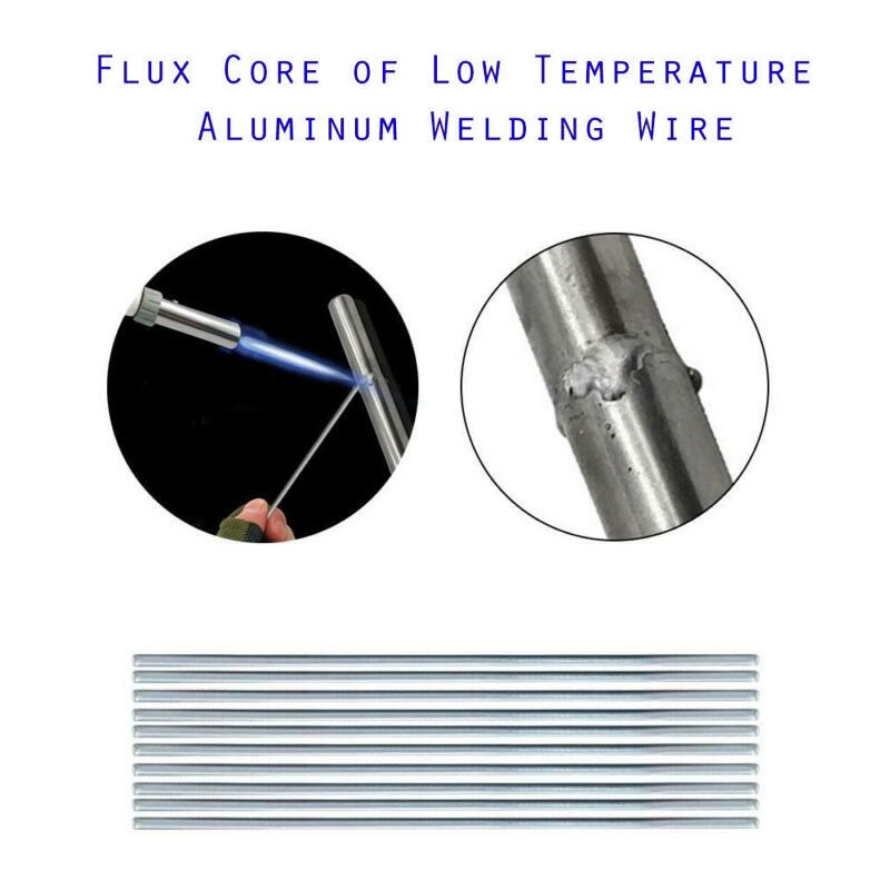 50 Pc 33cm Aluminum Solution Welding Flux Cored Rods Repair Solder Wire Low Melt Easy Melt Welding Rods Weld Bars Soldering Wire