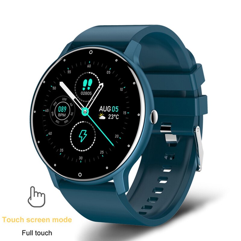 Xiaomi – montre connectée pour hommes et femmes, écran tactile, moniteur d&#39;activité physique, étanche, Bluetooth, appel, pour Android Ios: Bleu