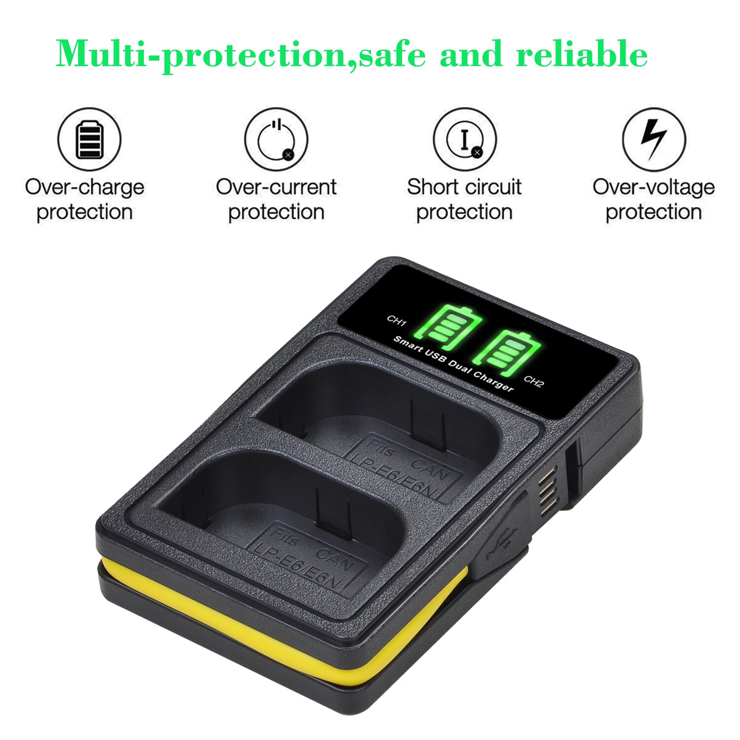 2650Mah LP-E6 LP-E6N Batterij & Led Type-C Dual Charger Voor Canon Eos Mark Iii 6D 7D 80D eos 5DS R 5DS R 5D Mark Ii 5Dcamera