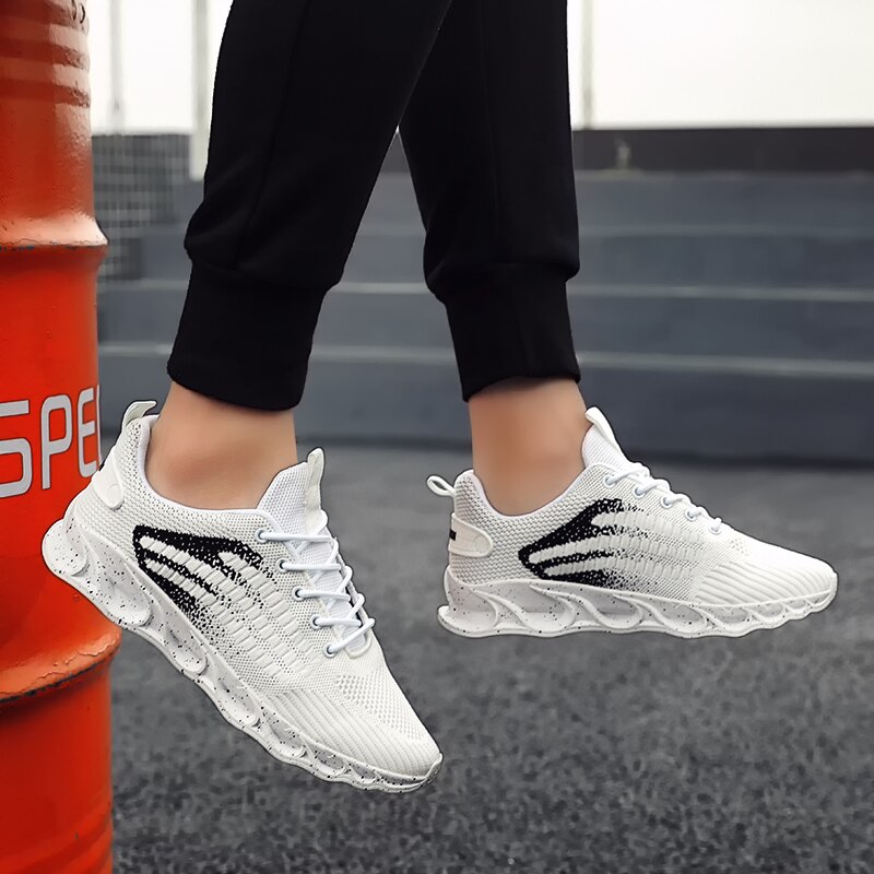 Sportssko mærke sko brede åndbare sneakers mænd sko letvægts sort mand walking fodtøj mænds fritidssko