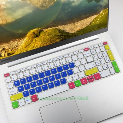 Silcone laptop notebook tastatur cover beskytter til lenovo yoga  c740 (15) c740-15 iml  c 740 15 iml 15.6 tommer med numeriske taster: Farve 2