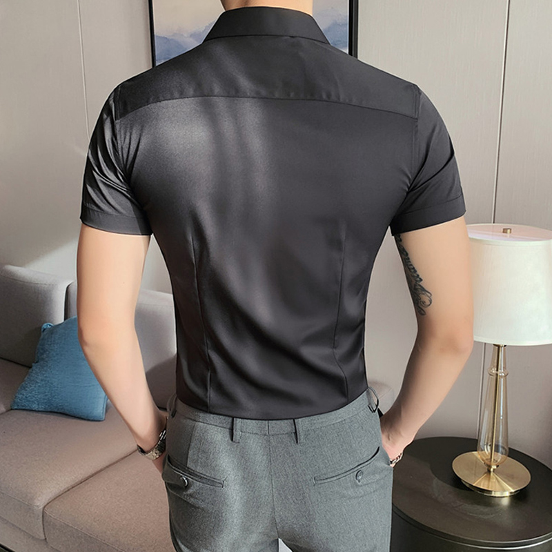 Korea style moda letnia nowa koszula męska z krótkim rękawem Slim Fit zielony biały codzienny przycisk Casual koszule na przyjęcia towarzyskie mały rozmiar azjatycki