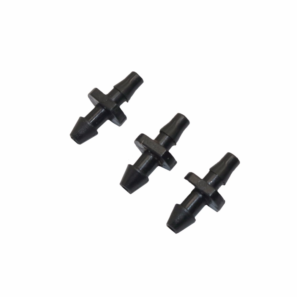 50 pcs 1/8" barbed connector double ways Used to splice our 3/5mm water pipe tubing together 3/5mm garden hose
