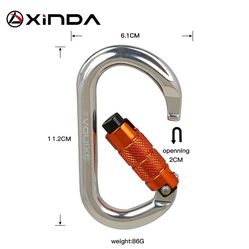Xinda O-Slot Type Gesp Automatische Veiligheid Master Karabijnhaak Multicolor 5500lbs Crossing Haak Klimmen Rock Bergbeklimmer Apparatuur