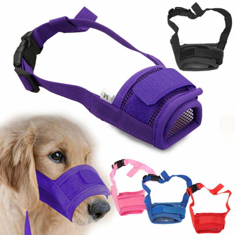 Muselière ajustable en Nylon pour chien, Anti-tissu, doux et confortable, morsure sans aboiement, à mâcher