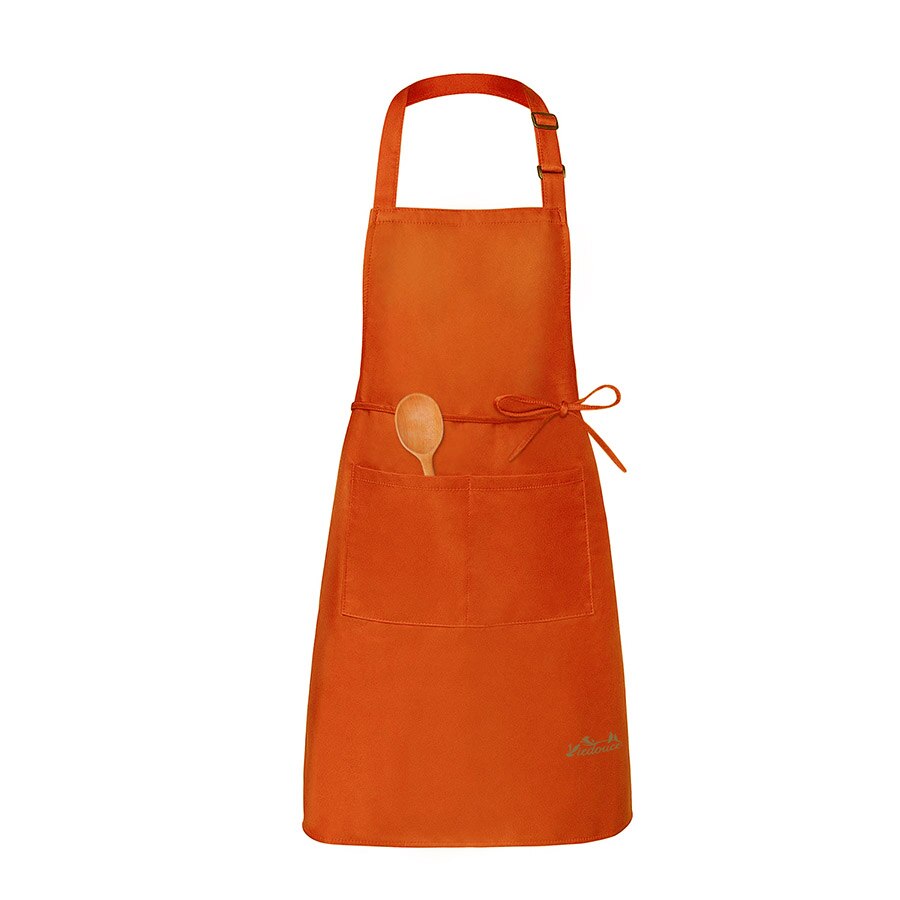 Viedouce-tablier de cuisine étanche, alimentation, barbecue, peinture, travail avec poches, barista: Orange