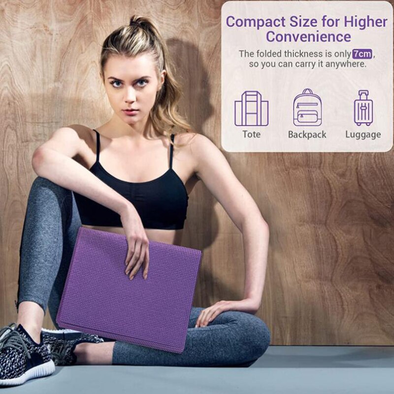 Faltbare yogamatte, fitnessgerät, tragbare reisematte, rutschfeste übungsmatte für alle arten von yoga- und pilates-bodenübungen