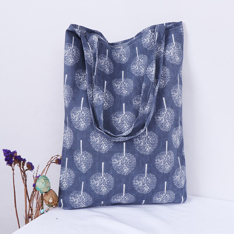 arbre motif lin sac fourre-tout ECO shopping extérieur toile sacs à bandoulière 1PC