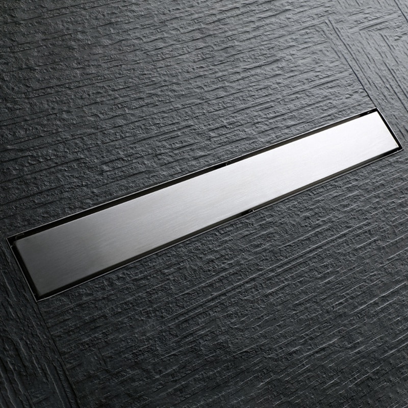 Shower Drain and Tile Insert Brushed Stainless Steel Suitable for Tile Shower: Default Title