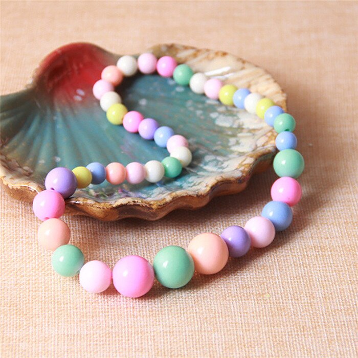 Mode Zoete Snoep Kleur Ketting Kralen Charmante Ketting Kinderen Cosplay Accessoire Roze Meisje Party Multicolor Sieraden: 1