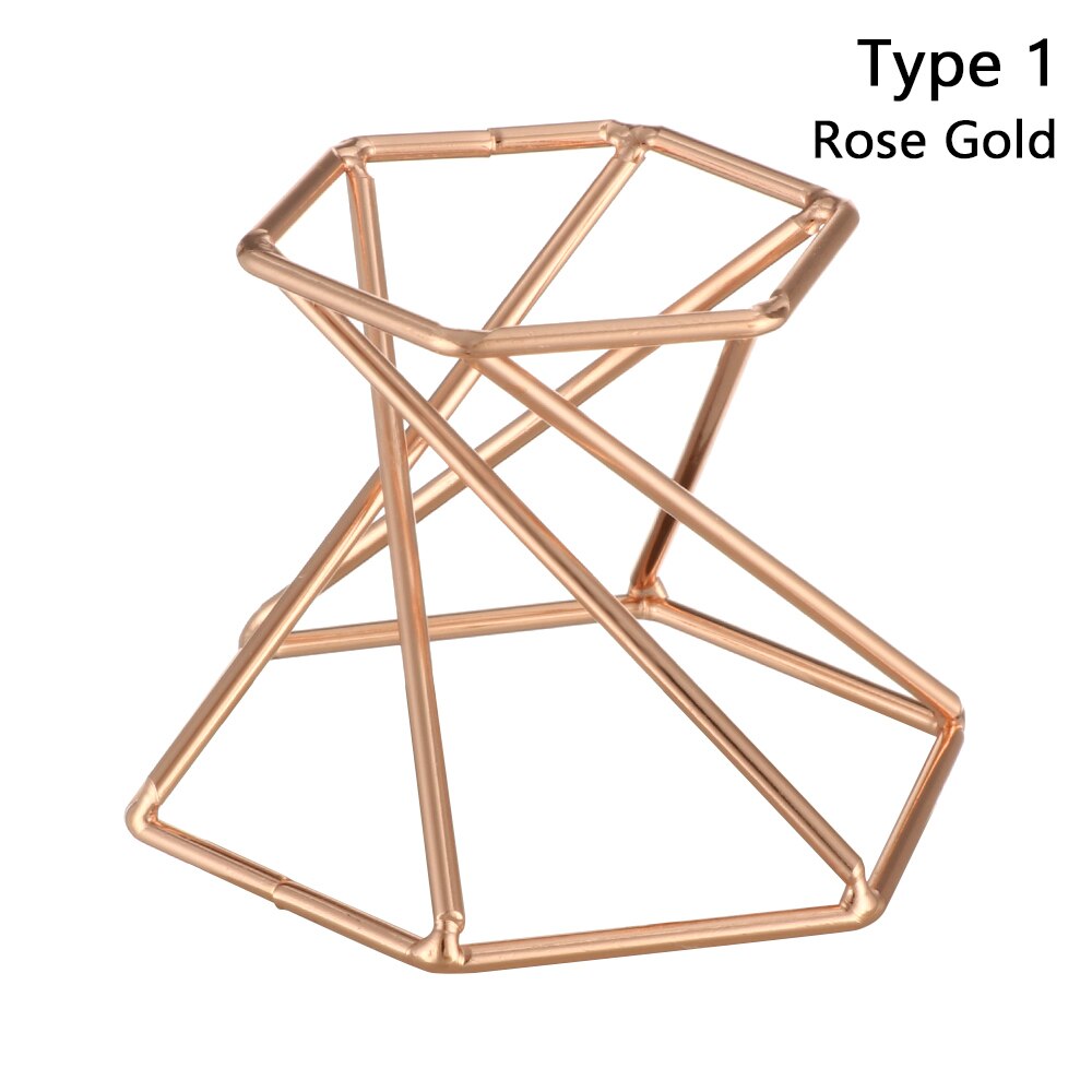 Metall Kristall Ball Basis Hexagon/Krone/Ei bilden Kugel Stein Unterstützung Anzeige Stand Figur Halfter Heimat Dekor Schreibtisch ornamente: B-2