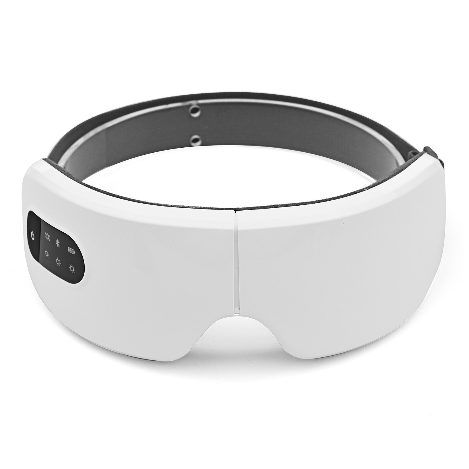 Electric Eye Massager with Heat Vibration for Relieve Eye Strain Built-in Battery 4 Levels Temperature BT Music Connection White