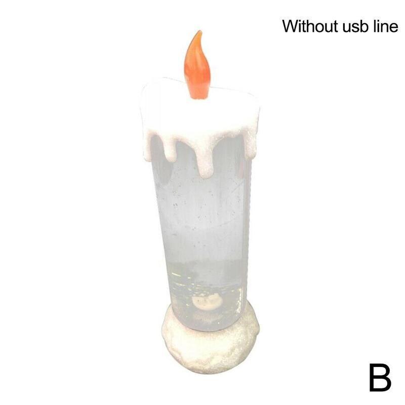 LED Water Candle Color Change Electronic Rechargeable With LED Glitter Color Waterproof Candle Candle B0A4: Without usb
