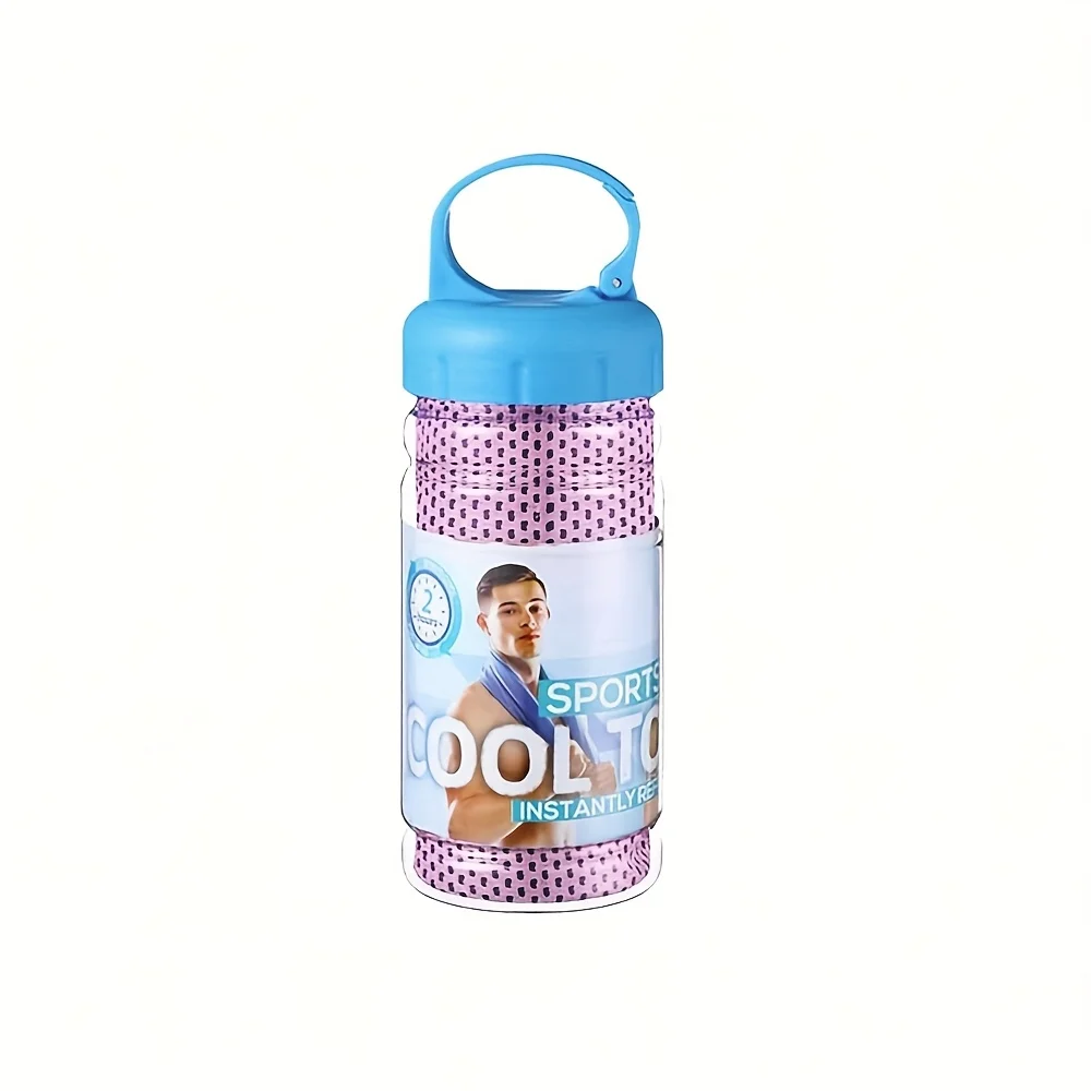 30×80cm Draagbare op fles gemonteerde sneldrogende handdoek Gym Sport Zweetabsorberend Koude sensatie Snelle ijshanddoek Zwemmen Strandhanddoeken: groen