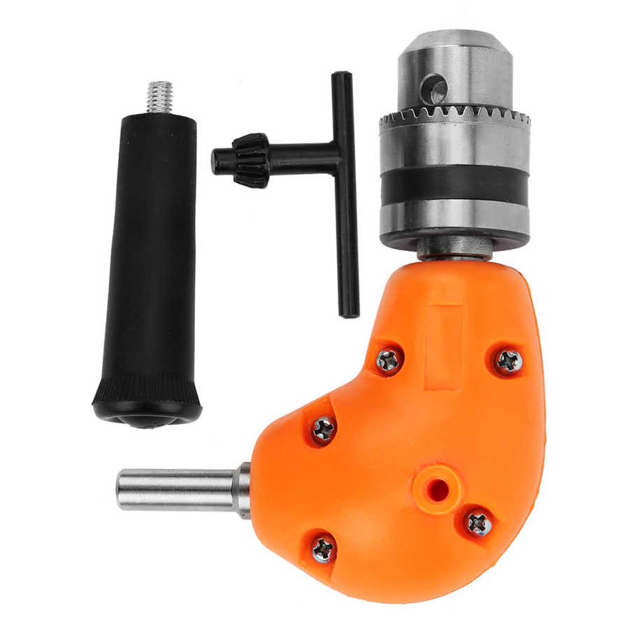 90 Degree Right Angle Drill Chuck Attachment Portable Compact Punch Adapter Attachment Tool