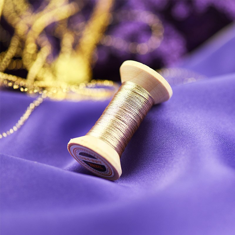 Hilo de color degradado para bordado francés, carrete de bordado, hilo de bordado dorado colorido, 50 metros por pieza, dorado champán: 1