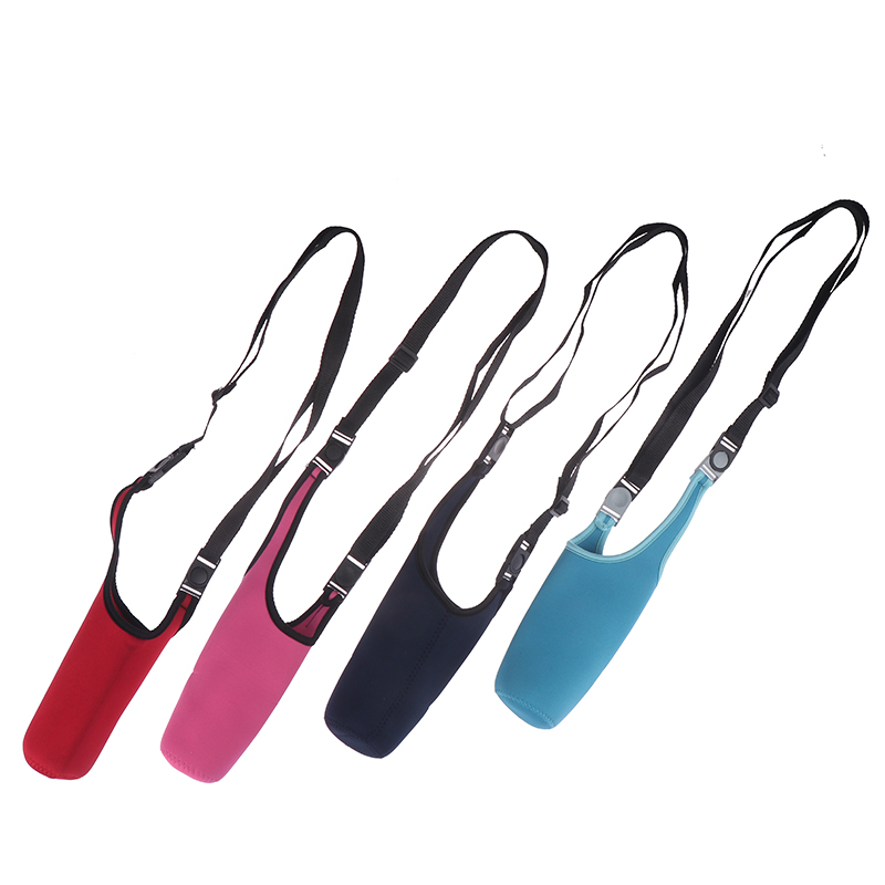 1pc värmeisolerande vattenflaska lock väska bärare med snäppspänne rep rem