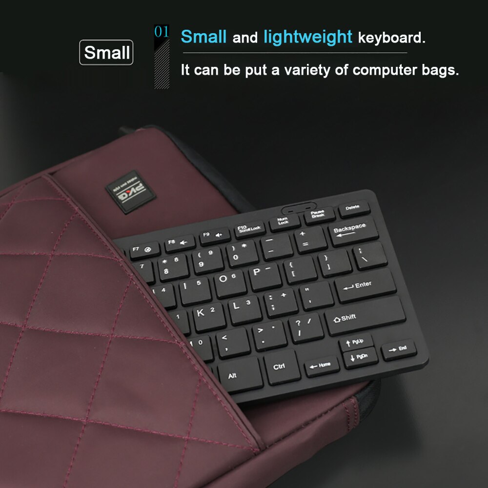Bedraad Toetsenbord Ultra Dunne Rustige Kleine Size 78 Keys Mini Multimedia Usb Toetsenbord Voor Laptop Pc Met Arabisch Russisch Hebreeuws sticker
