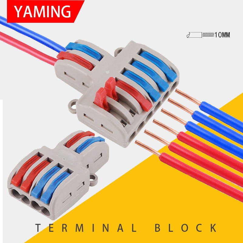 Terminal Blok Twee In Vier/Zes Out Quick Connect Tak Universele Kabel Connector Butt Joint Lamp Mini Snelle Draad SPL-42/62