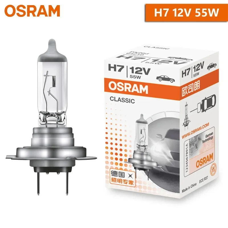 Osram original  h1 h4 h3 h7 standard forlygte 12v 55w 100w 3200k lysdæmpende tågelygte med høj/lav lysstråle bil halogenpære oem  (2 stk.)
