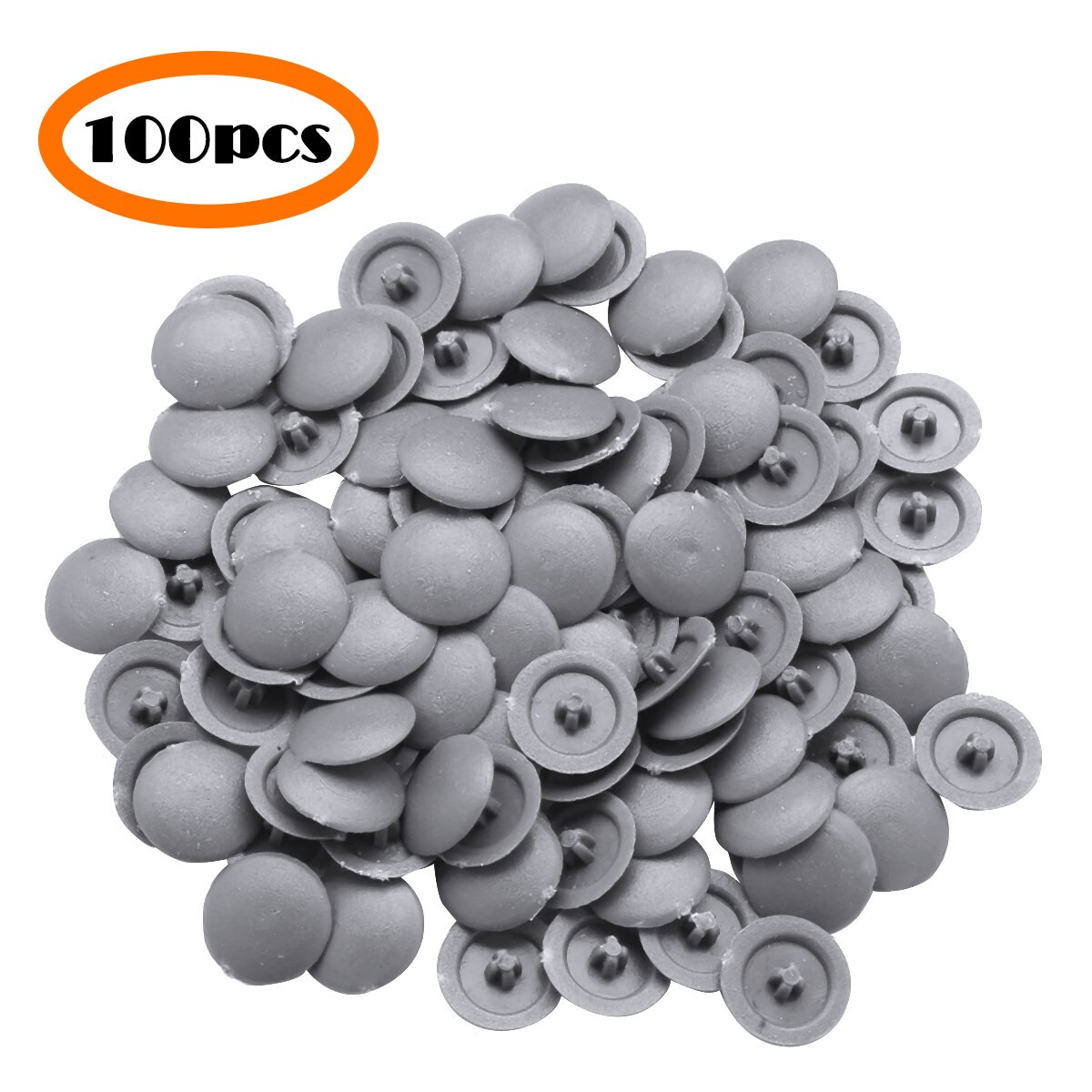 100 Kitchen Cabinet Screw Protect Caps Self-Tapping Plastic Screw Hole Covers for Flat Phillips Screws US Stock Furniture Parts: Grey