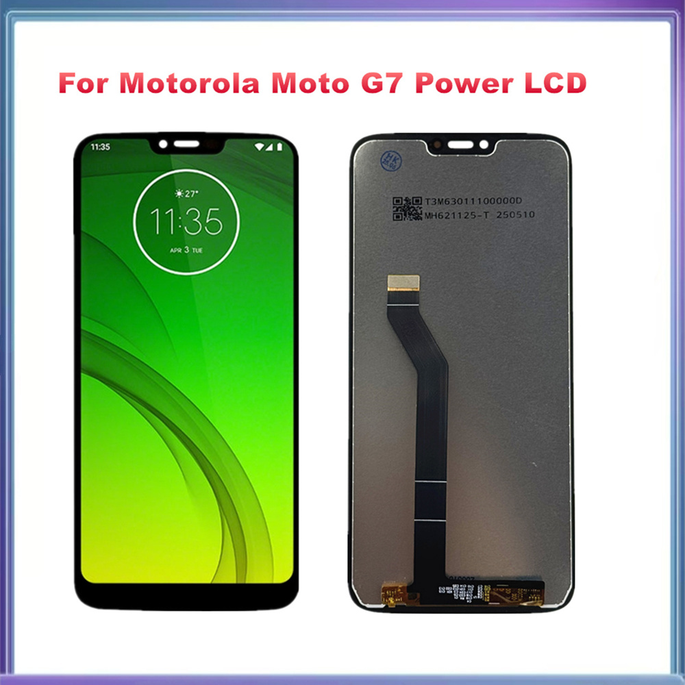 Ecran lcd de 6.2 " pentru motorola moto  g7 power, ansamblu digitizor tactil cu  xt1955 xt1955-4 ecrane și cadru de înlocuire