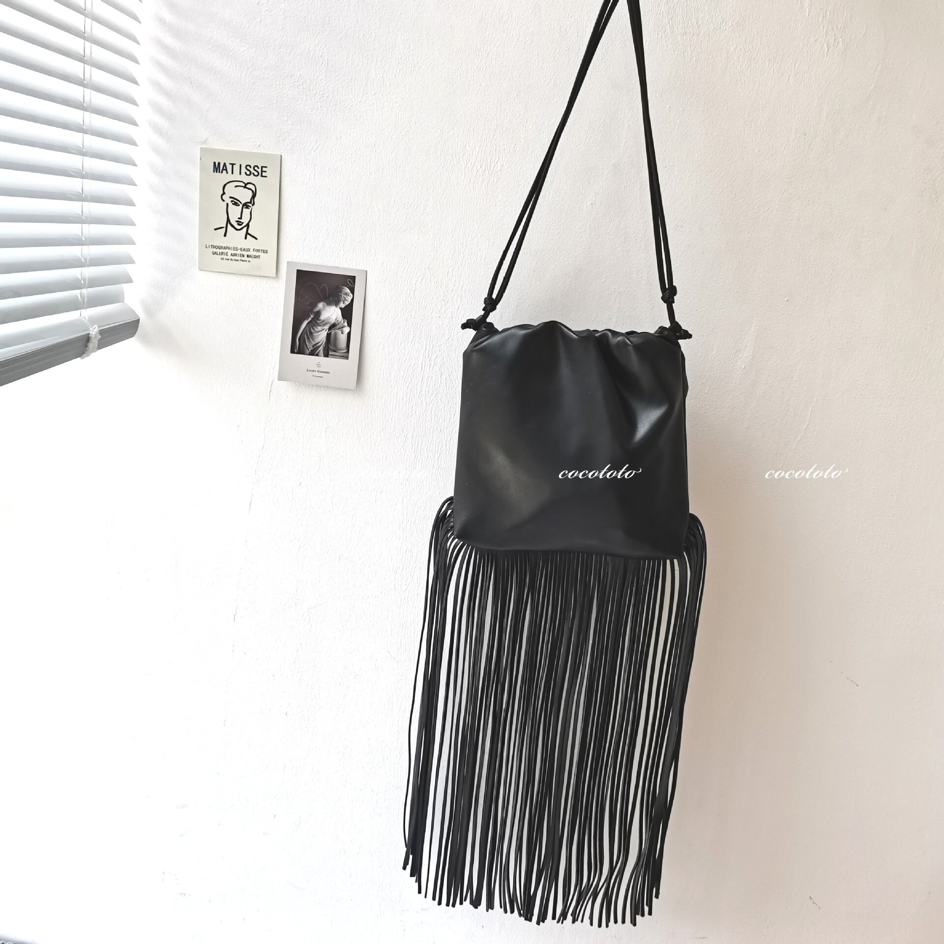 Ins Mode Kwastje Vrouwen Schoudertas Leer Bohemian Handtas Clutch Purse Nationale Stijl Omzoomd Messenger Bag: 1