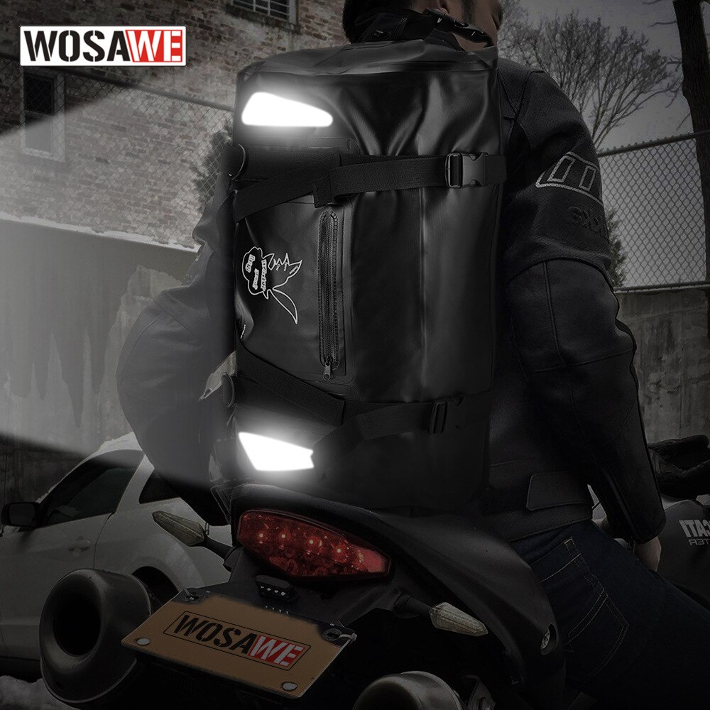 Wosawe Motorcycle Bike Package Long Distance Cycling Waterproof Storgage Bag Large Capacity Upgraded Luggage