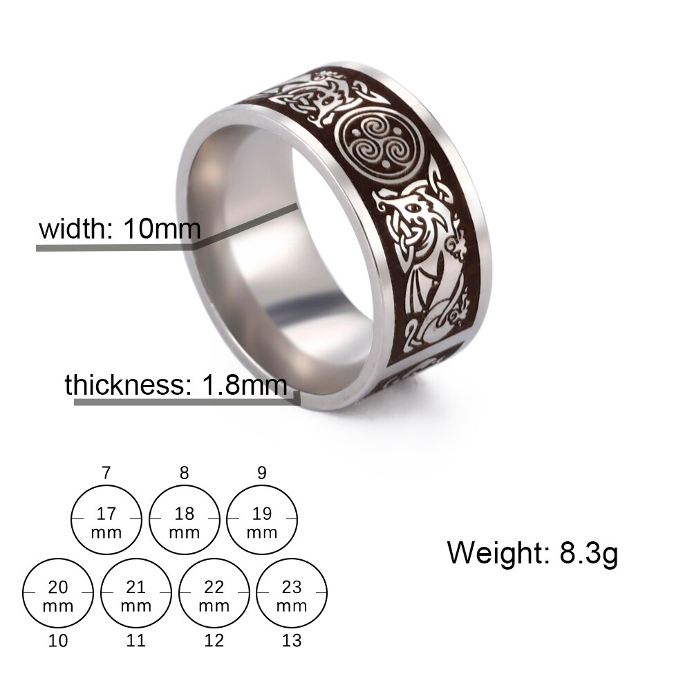 Skyrim – bague à nœud en acier inoxydable pour hommes et femmes, anneau de doigt Vintage nordique Viking, amulette Talisman, bijoux: 12 / Style A