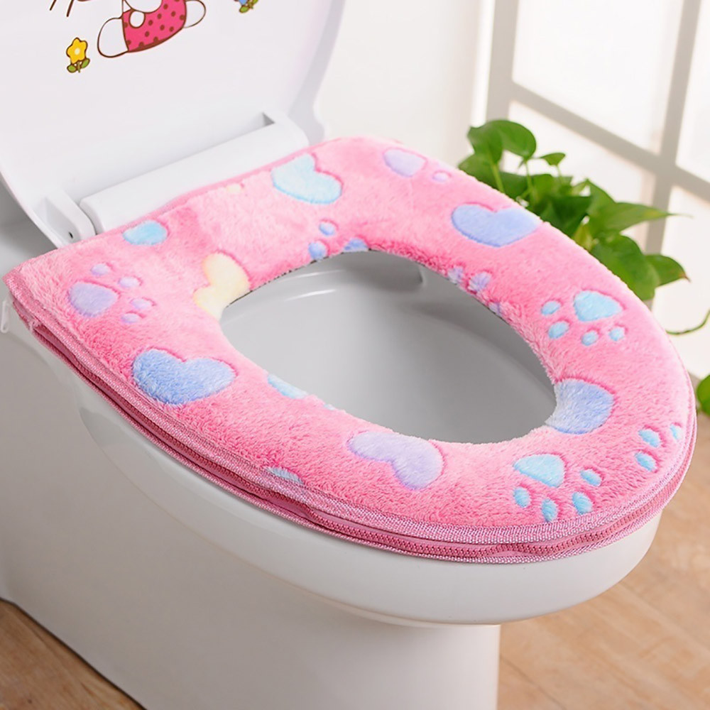 toilet seat cover Bathroom Warmer Toilet Seat Cloth Soft Closestool Washable Lid Top Cover Pad toilet accessories