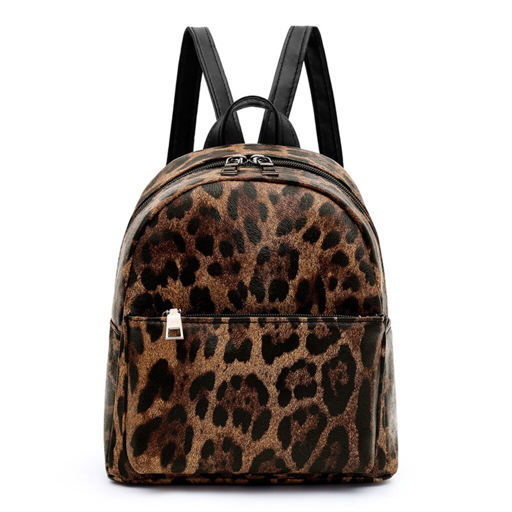 Backpack Women Pu Leather Female Backpacks Teenager Leopard Students Shoulder Backpack Bag Mochilas Mujer#35