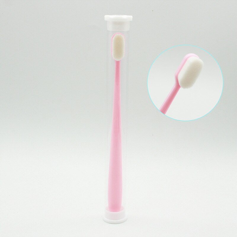 Travel Portable Million Toothbrush Ultra-fine Soft Toothbrush Eco-friendly Dental Whitening Brush Oral Care Clean Toothbrush: 02 Pink Plat