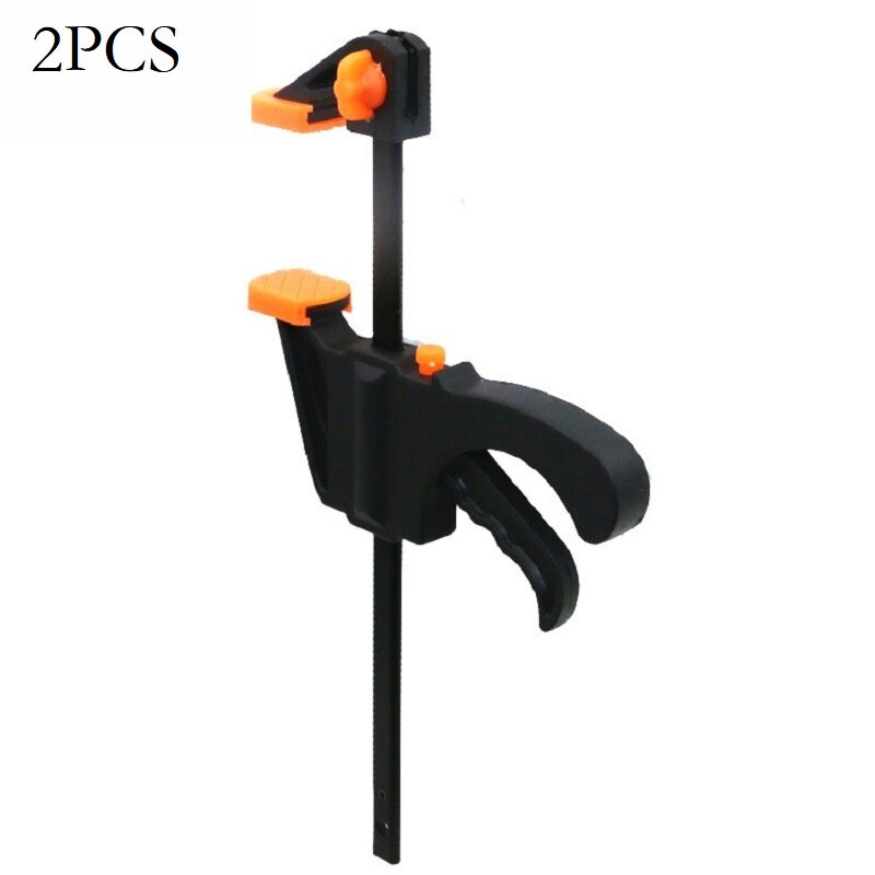 4" Inch F Woodworking Clamp Clamping Device Adjustable DIY Carpentry Gadgets quick Ratchet Release Speed hand tools: 4inch Orange 2pcs