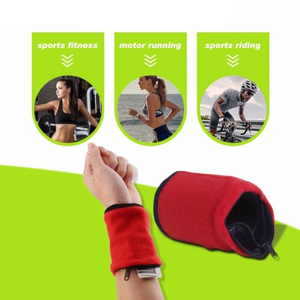 Wrist Wallet Pouch Band Zipper Running Travel Cycling Safe Sport Ankle Wrap Bag For Running Gym Cycling Purse Safe