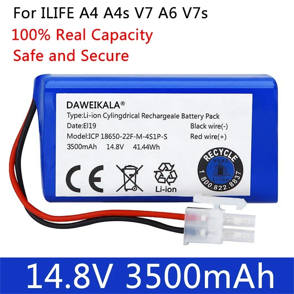 Neue 14,8 V 3500mAh 14,4 V 3200mAh Lithium batterie für ilife a4 a4s v7 a6 v7s plus Roboters taub sauger ilife 4 s1p reale Kapazität